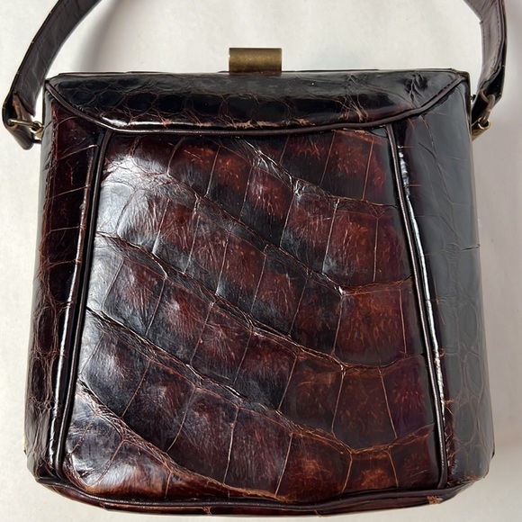 Vintage Authentic Bass Alligator Brown Small Bag - Picture 10 of 14